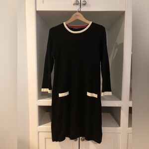 Zara Long Sleeve Black Dress with Pearl Pocket Detail